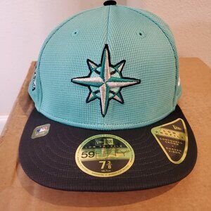 New Era 5950 Low Profile 7 3/8 fitted hat Seattle Mariners 2024 Spring Training